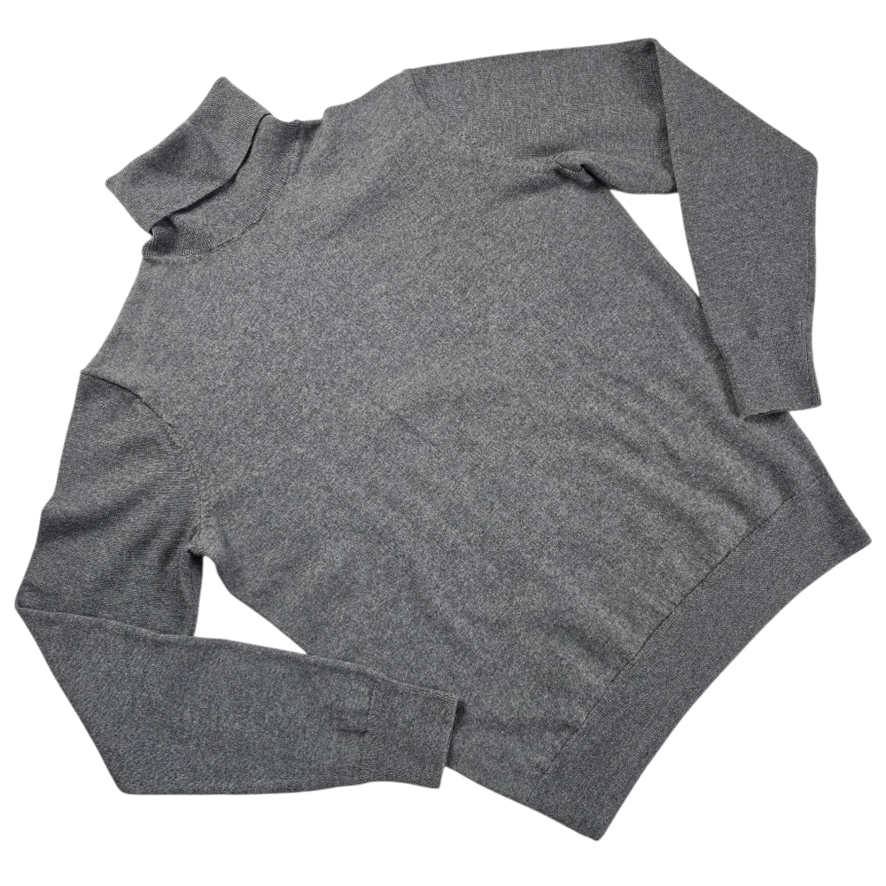Black Brown 1826 Men's Turtleneck Sweater 100% Extrafine Merino Wool Grey Sz XS
